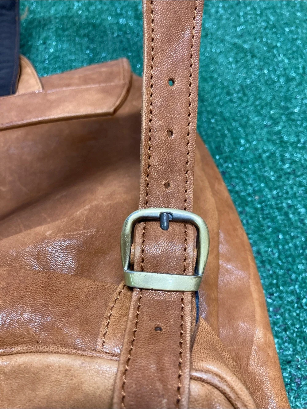 Anonimo Fiorentino Women's Woven Leather Backpack - Tan (OKPM-09-031)